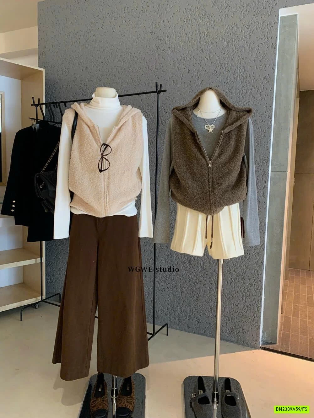 KHOÁC GILE LÔNG CỪU LIỀN MŨ WGWE