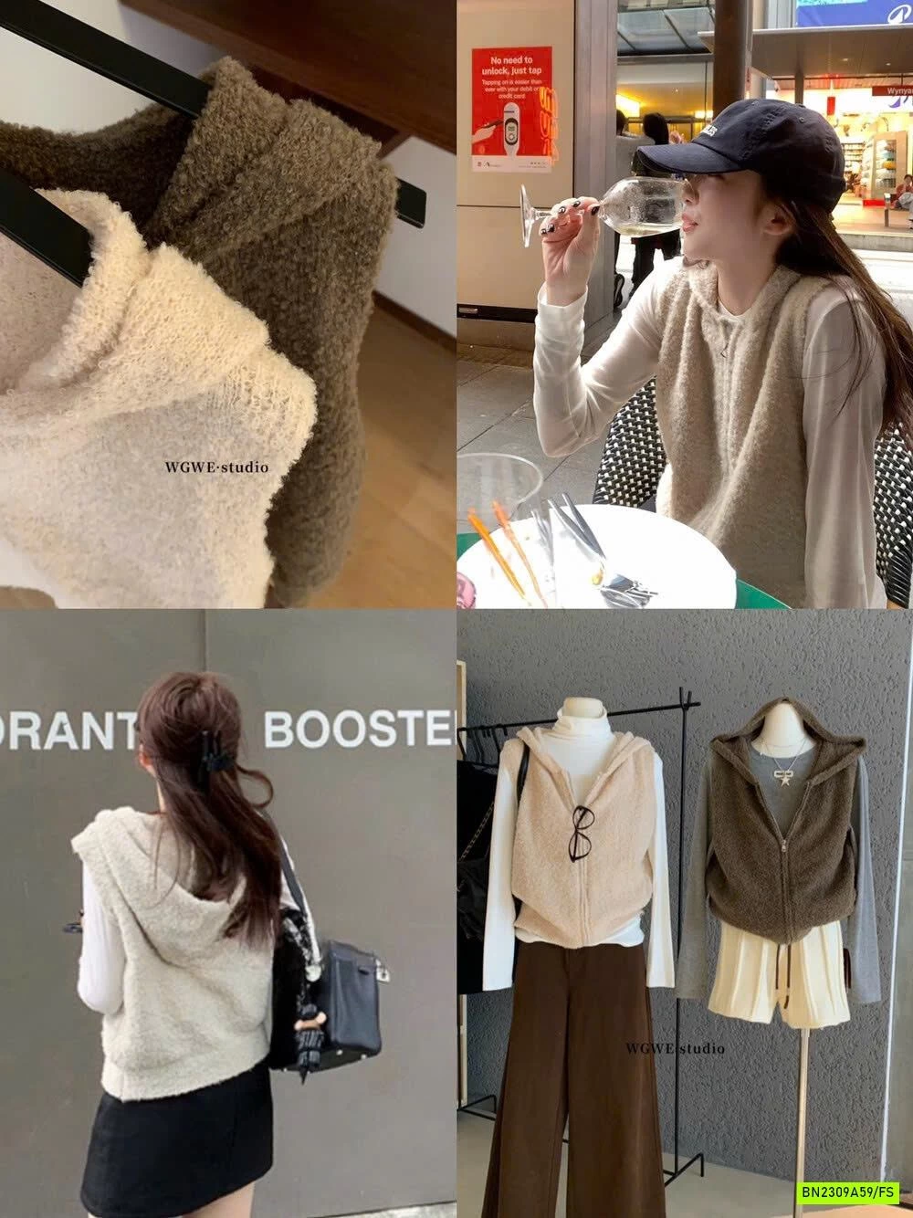 KHOÁC GILE LÔNG CỪU LIỀN MŨ WGWE