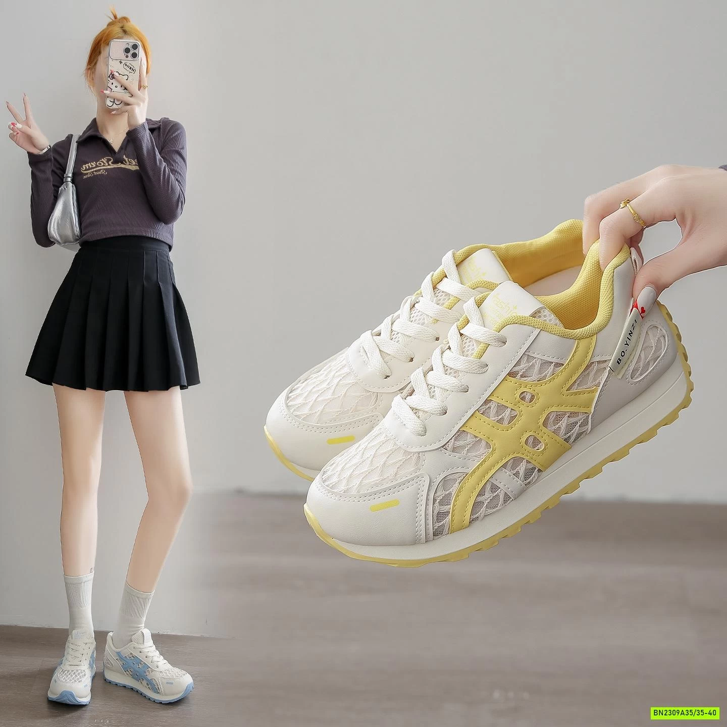 GIÀY THỂ THAO LƯỚI ĐẾ CAO NỮ