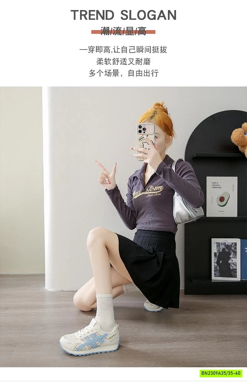 GIÀY THỂ THAO LƯỚI ĐẾ CAO NỮ