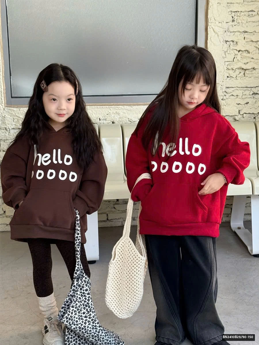 Áo nỉ hoodie Hello