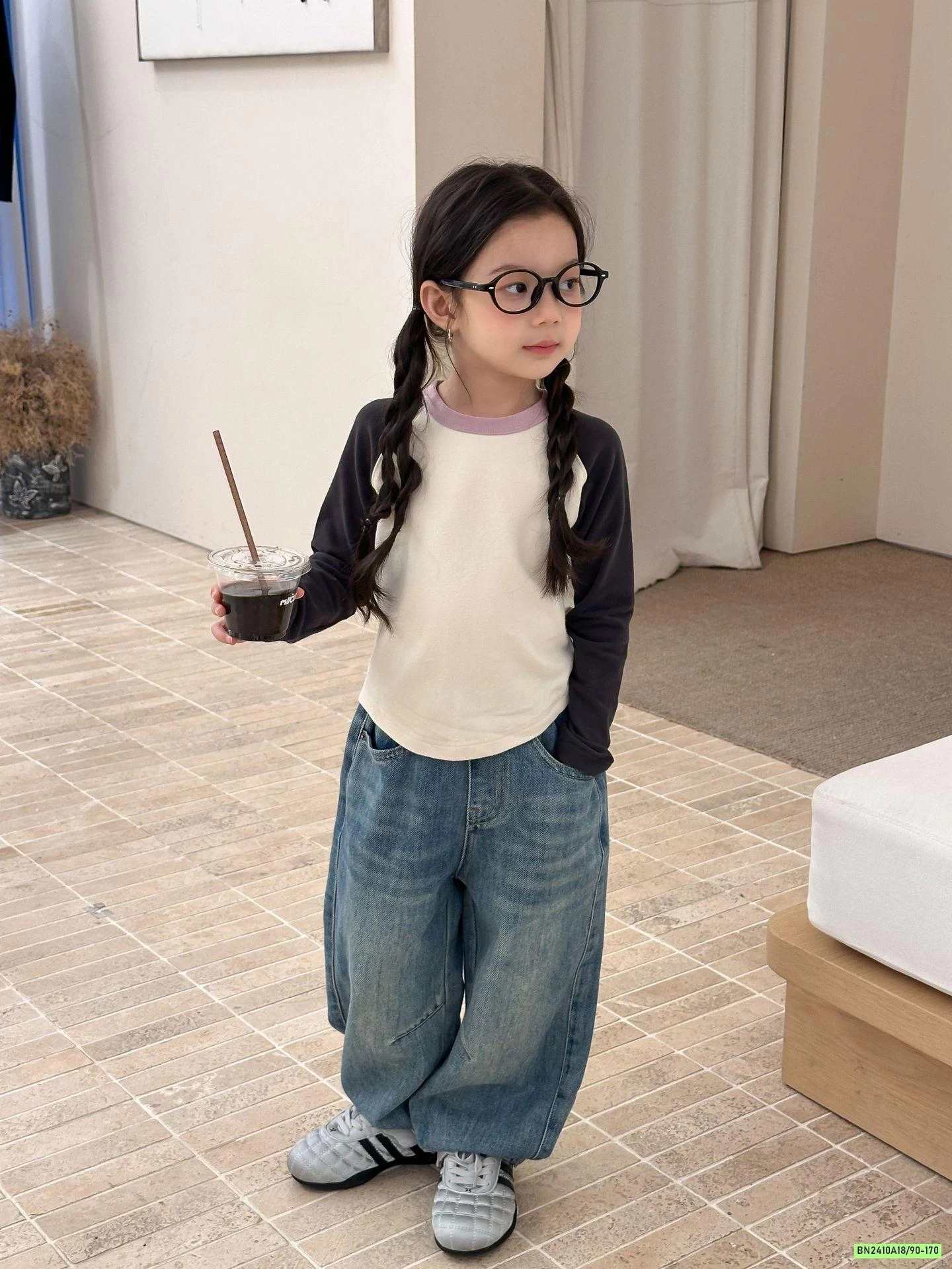 BAGGY JEANS BẠC GỐI 25F174 AMBB