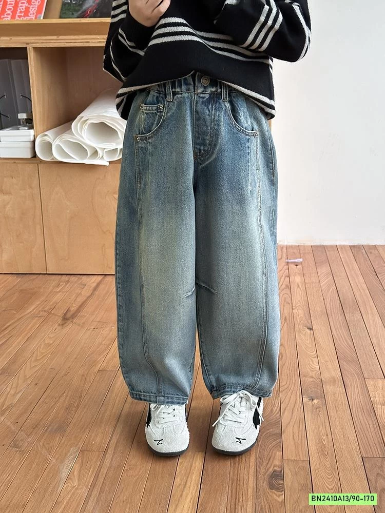 JEANS SUÔNG BẠC MÀU GÂN TRƯỚC 25G116 AMBB