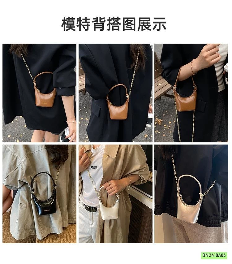 TÚI ĐEO CHÉO DA BÓNG TAG CHỮ MINI