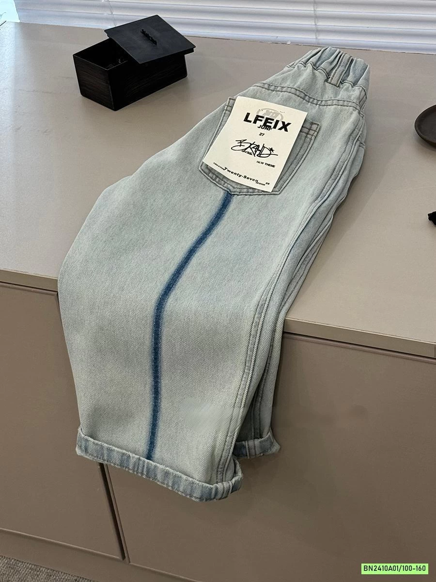 JEANS SUÔNG PHỐI MÀU SỌC GIỮA