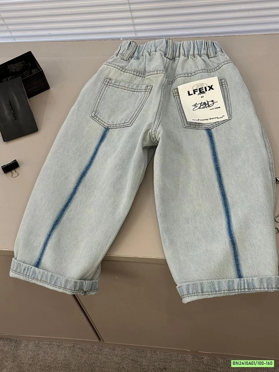JEANS SUÔNG PHỐI MÀU SỌC GIỮA