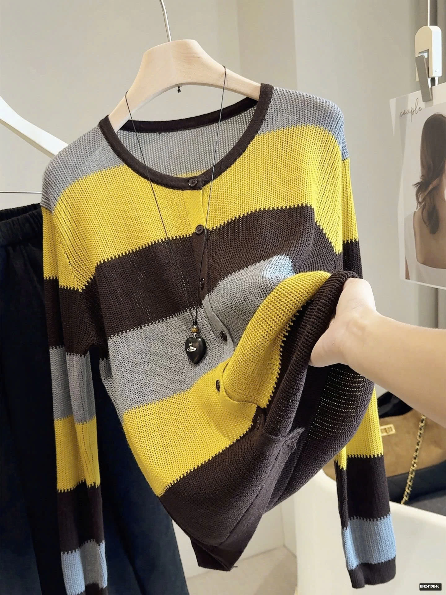 ÁO LEN DỆT PHỐI MÀU KẺ NGANG