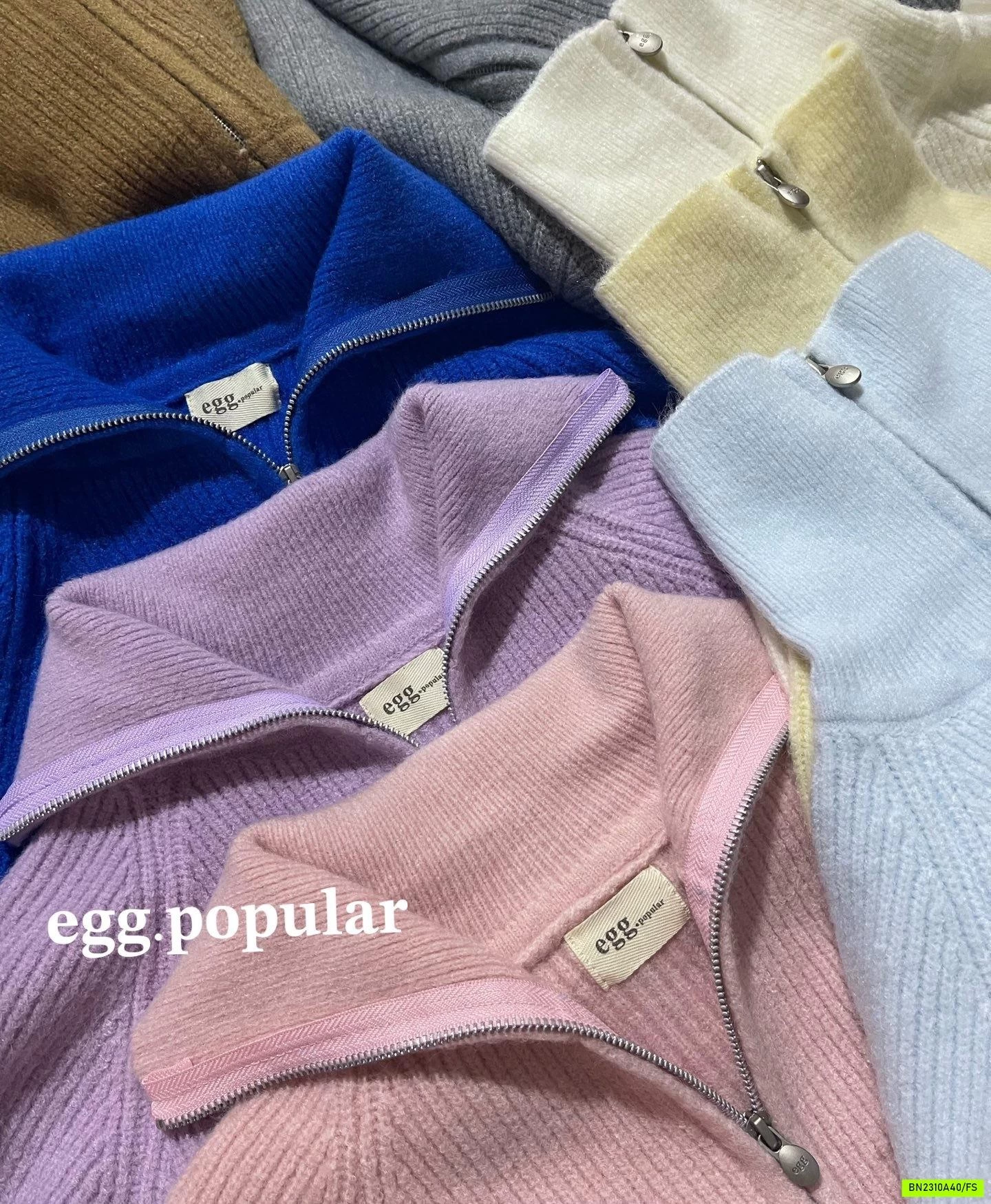 KHOÁC LEN KHÓA KÉO TRƠN MÀU EGG