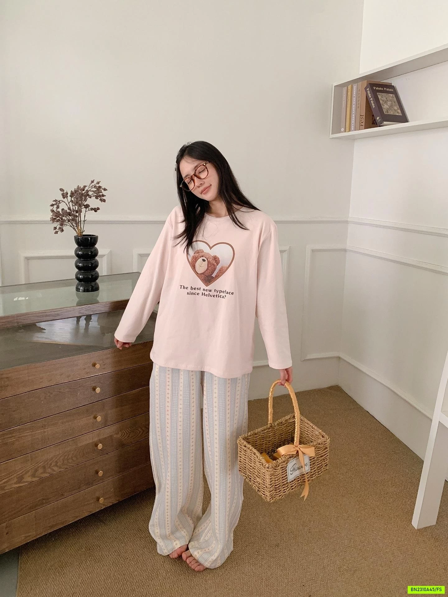 BỘ MẶC NHÀ QUẦN CARO CAO CẤP HOME PIQUE