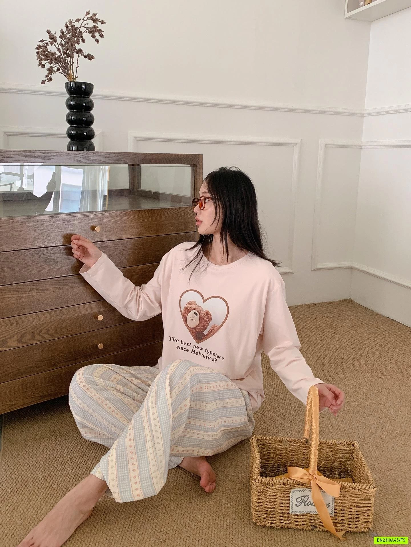 BỘ MẶC NHÀ QUẦN CARO CAO CẤP HOME PIQUE