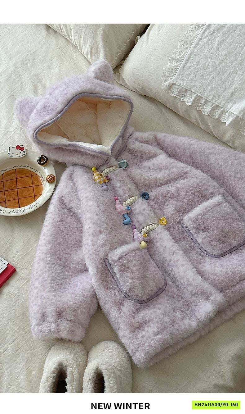 KHOÁC LÔNG TÍM DÁNG DÀI LÓT NHUNG