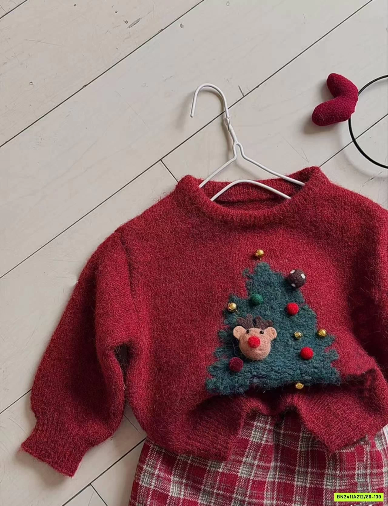 ÁO LEN GIÁNG SINH MIX DẠ ĐỎ