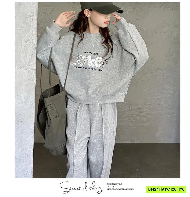 BỘ NỈ XÁM BÉ GÁI SZ ĐẠI