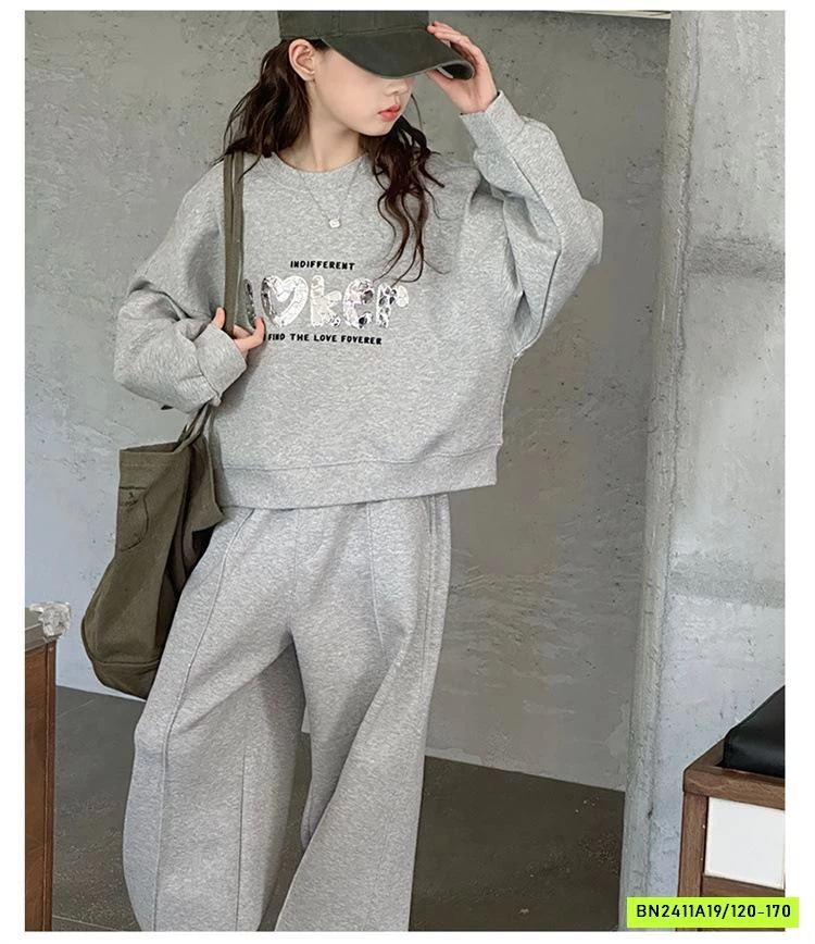 BỘ NỈ XÁM BÉ GÁI SZ ĐẠI