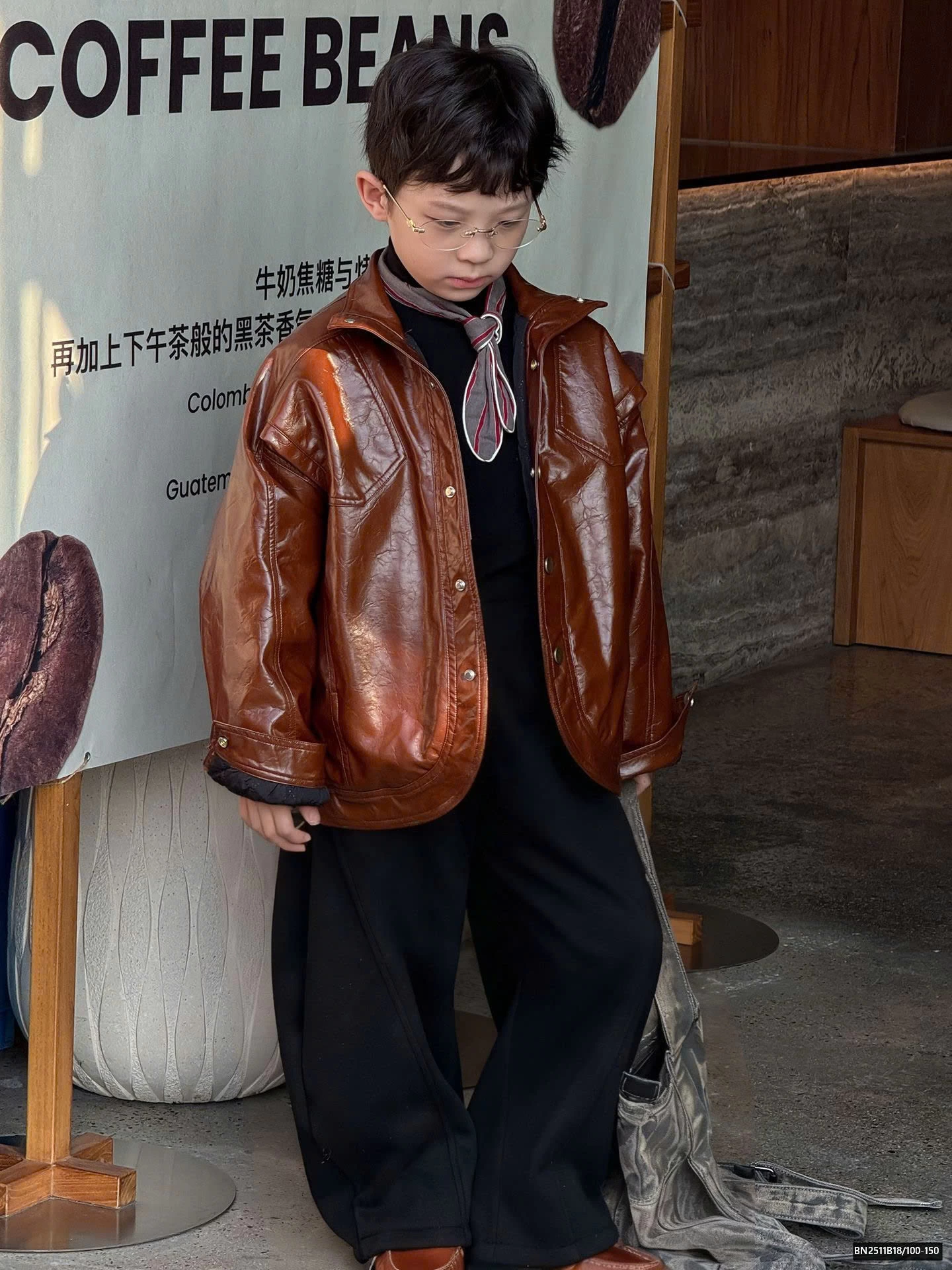 ÁO KHOÁC DA NÂU BÓNG