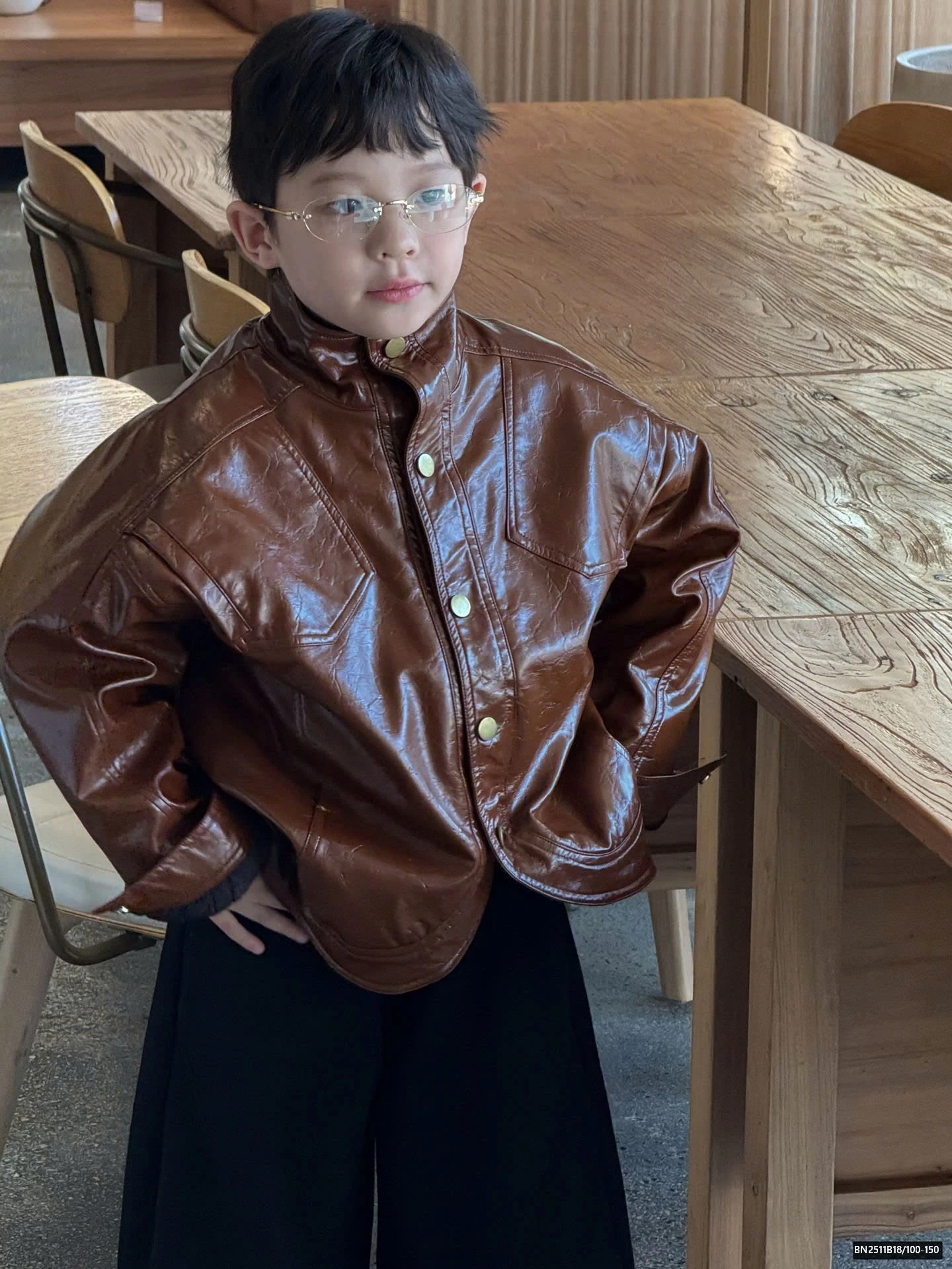 ÁO KHOÁC DA NÂU BÓNG