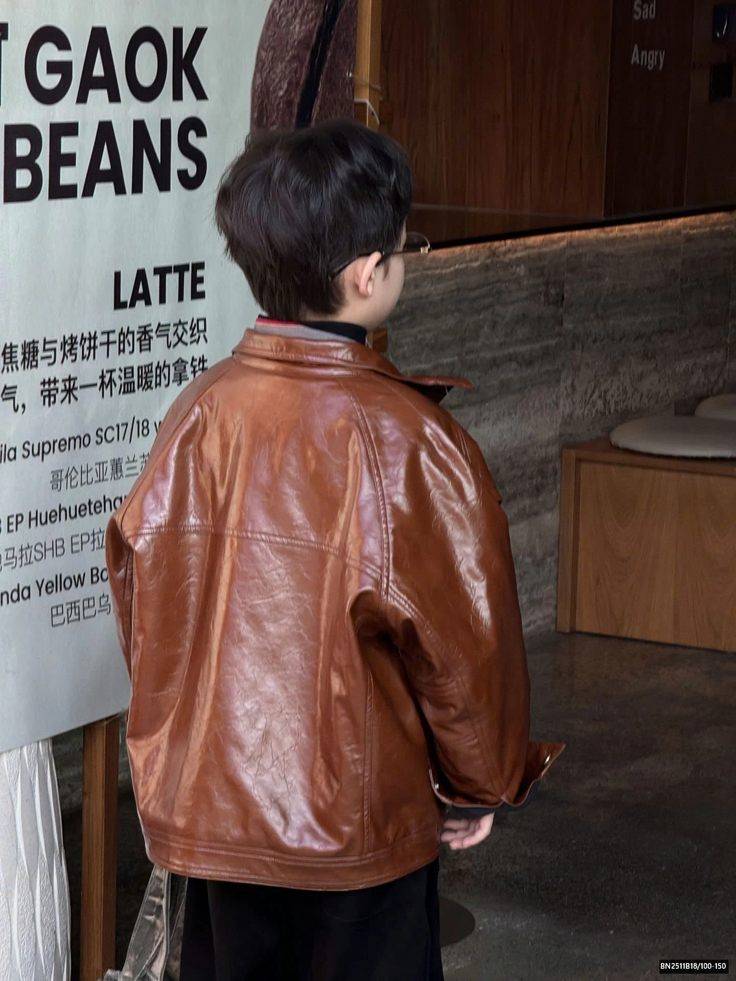 ÁO KHOÁC DA NÂU BÓNG