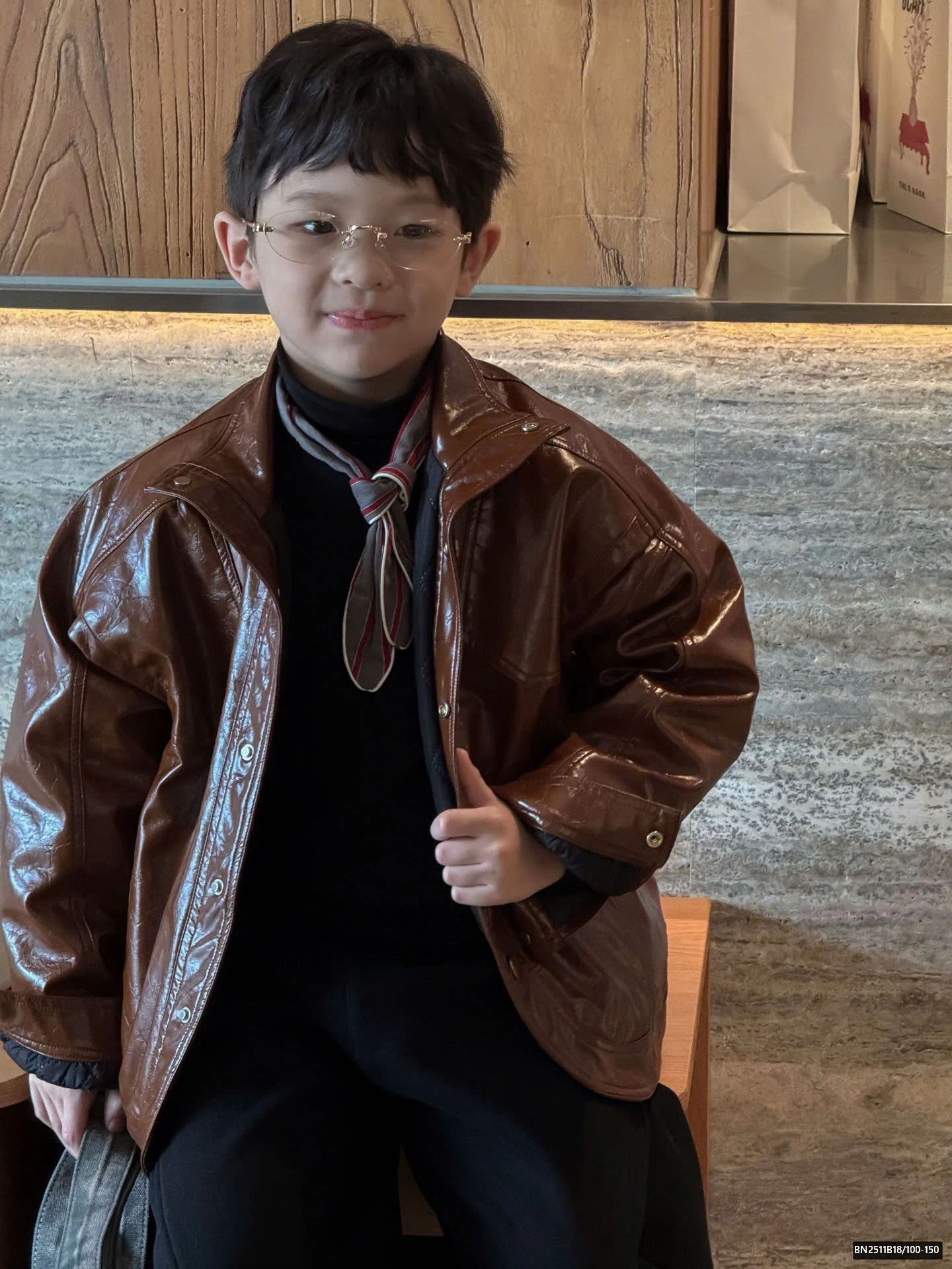 ÁO KHOÁC DA NÂU BÓNG