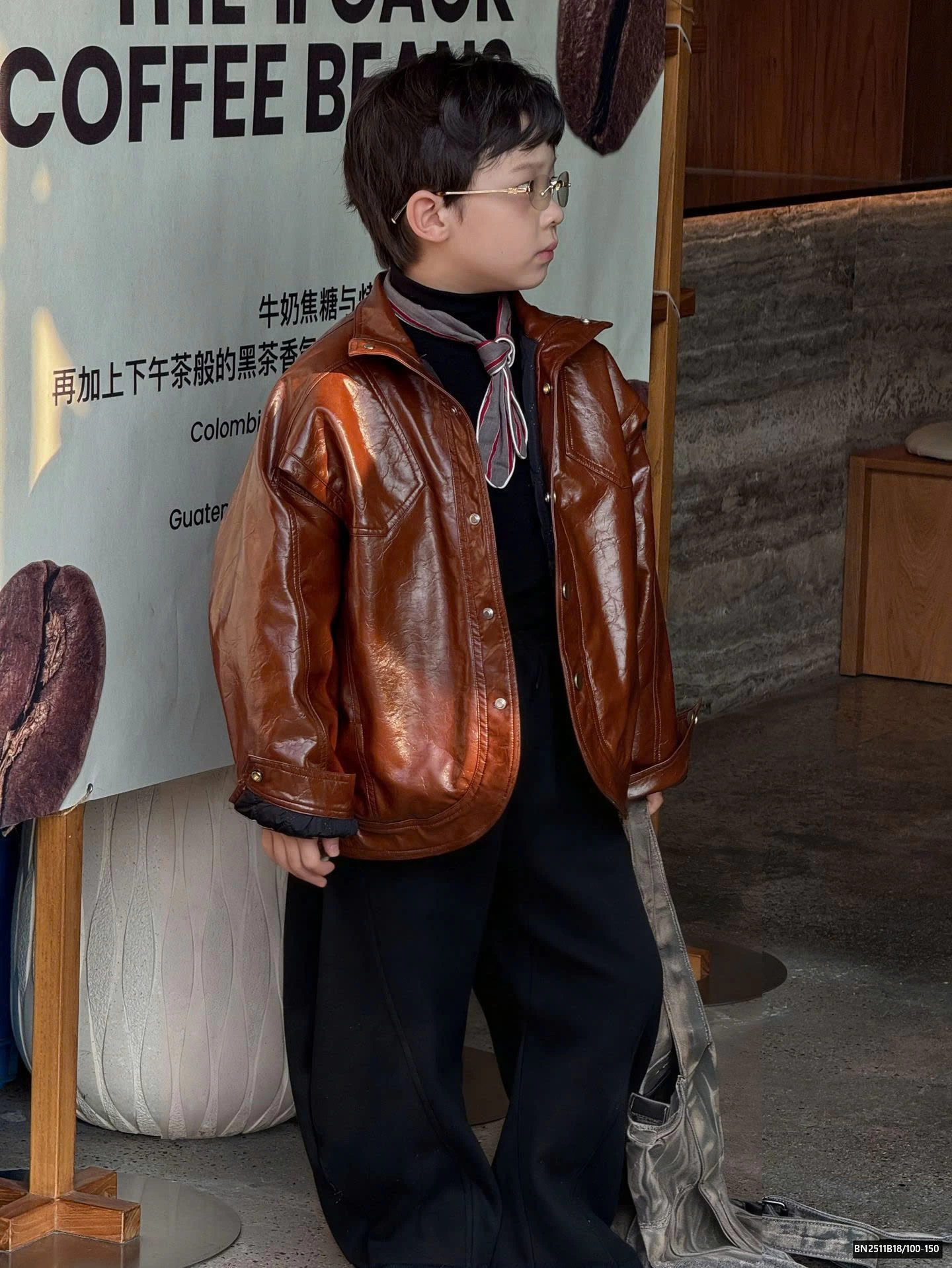 ÁO KHOÁC DA NÂU BÓNG