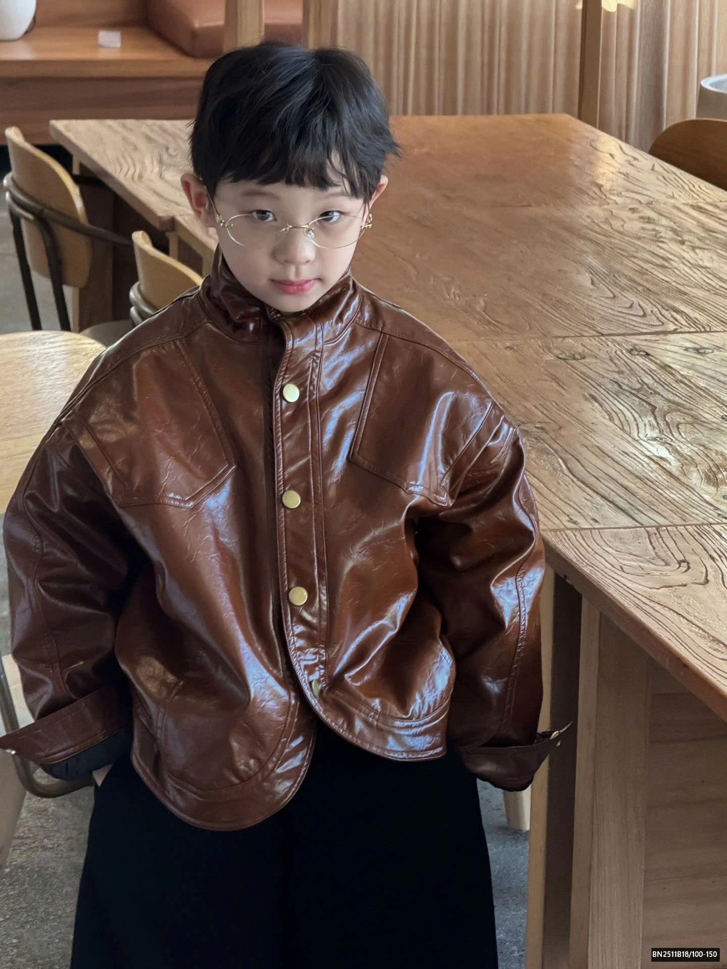 ÁO KHOÁC DA NÂU BÓNG