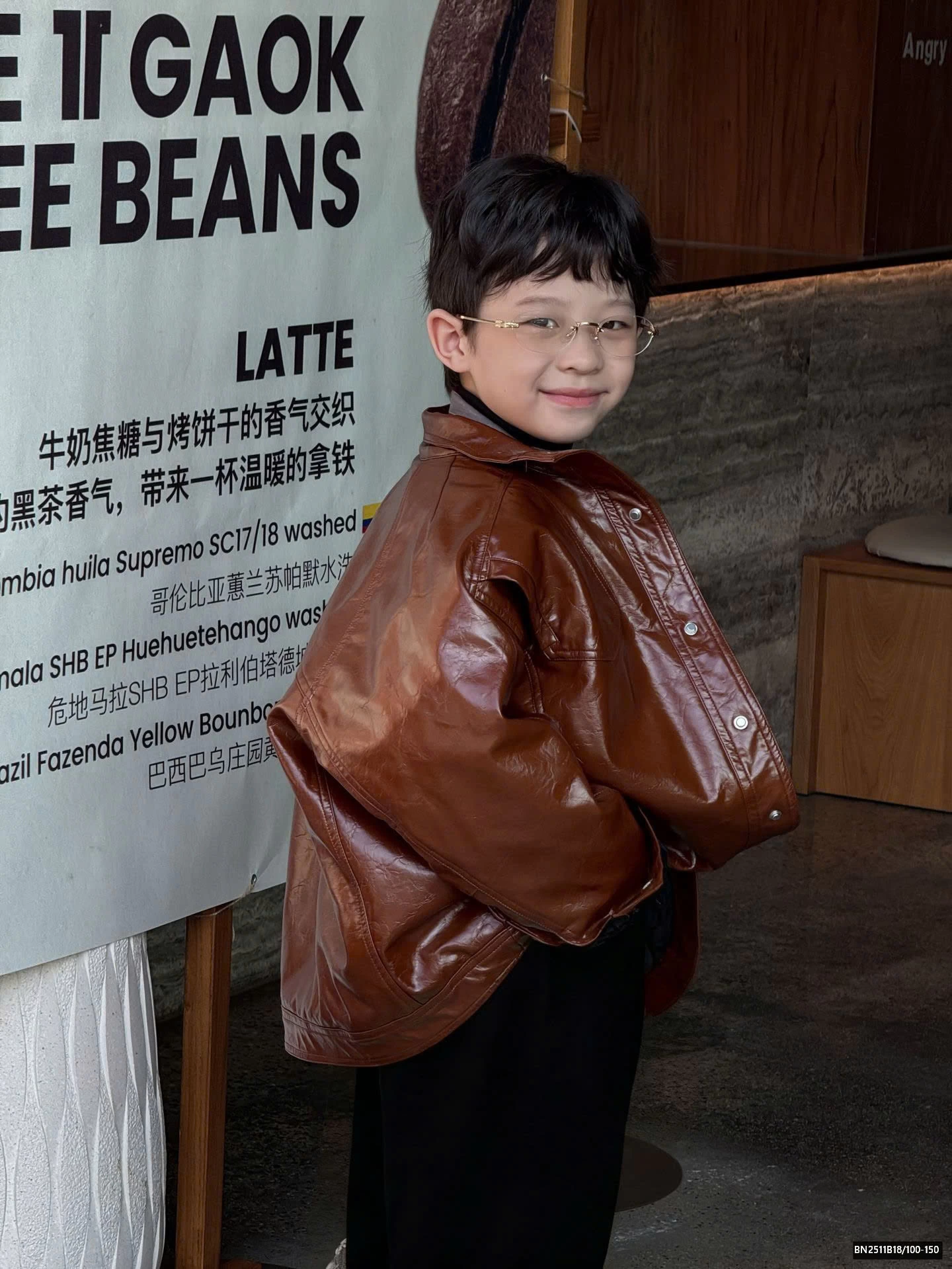 ÁO KHOÁC DA NÂU BÓNG