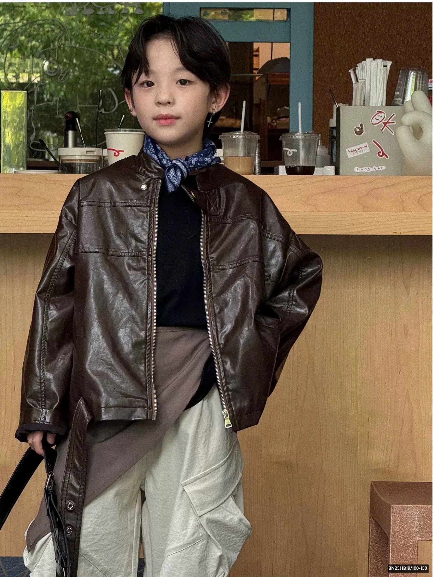 ÁO KHOÁC DA KÉO KHÓA CÁ TÍNH