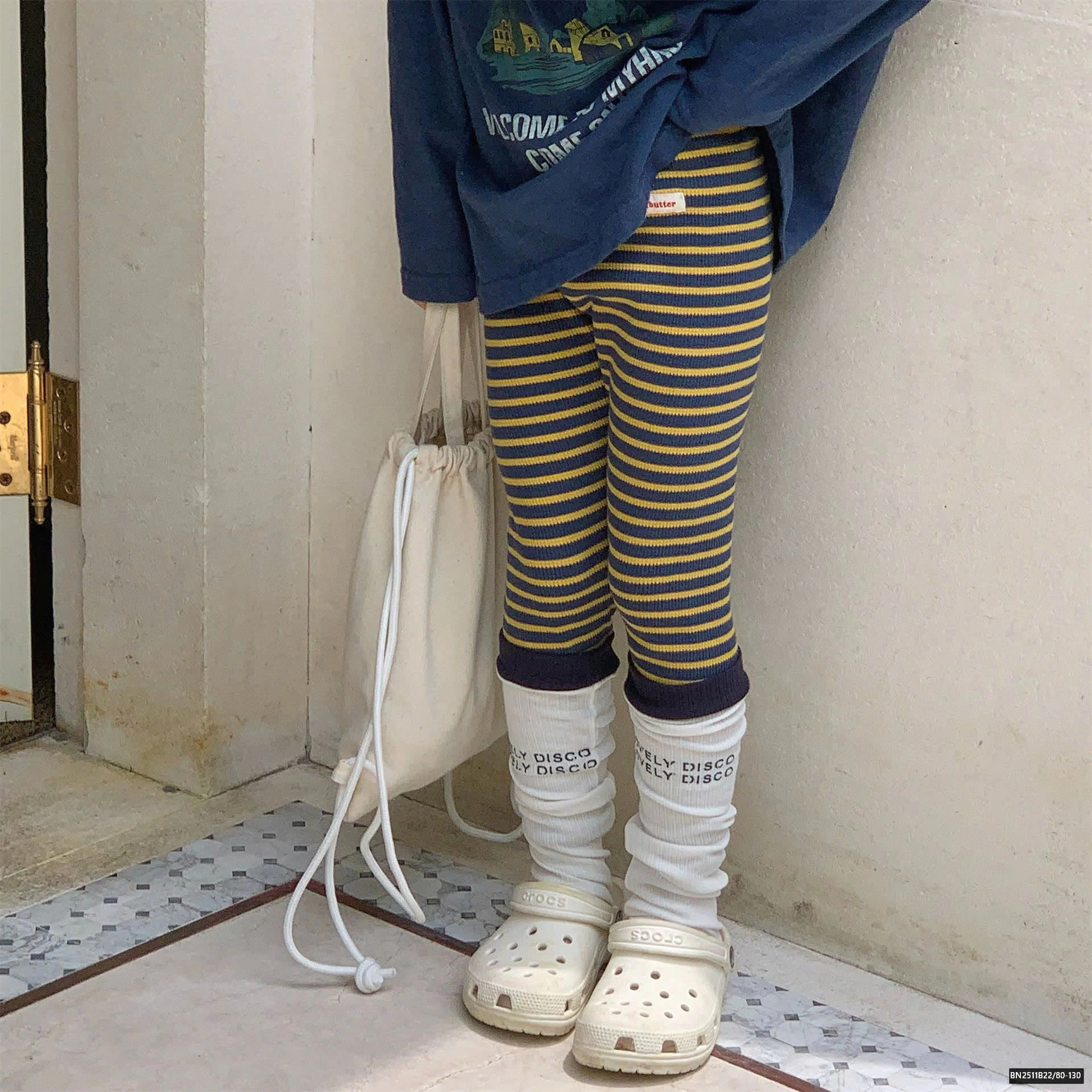 QUẦN LEGGING LEN KẺ NGANG ADBABY