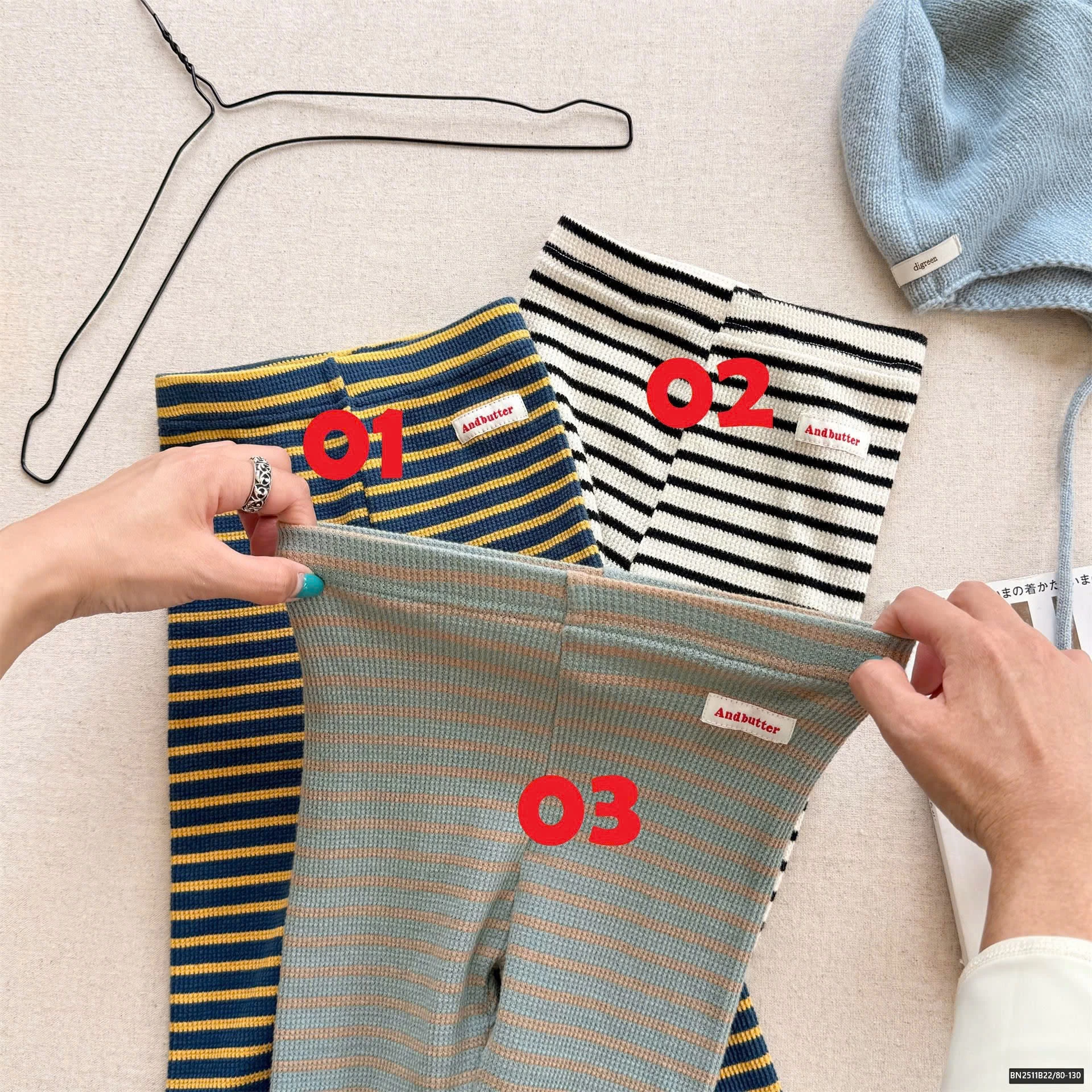 QUẦN LEGGING LEN KẺ NGANG ADBABY