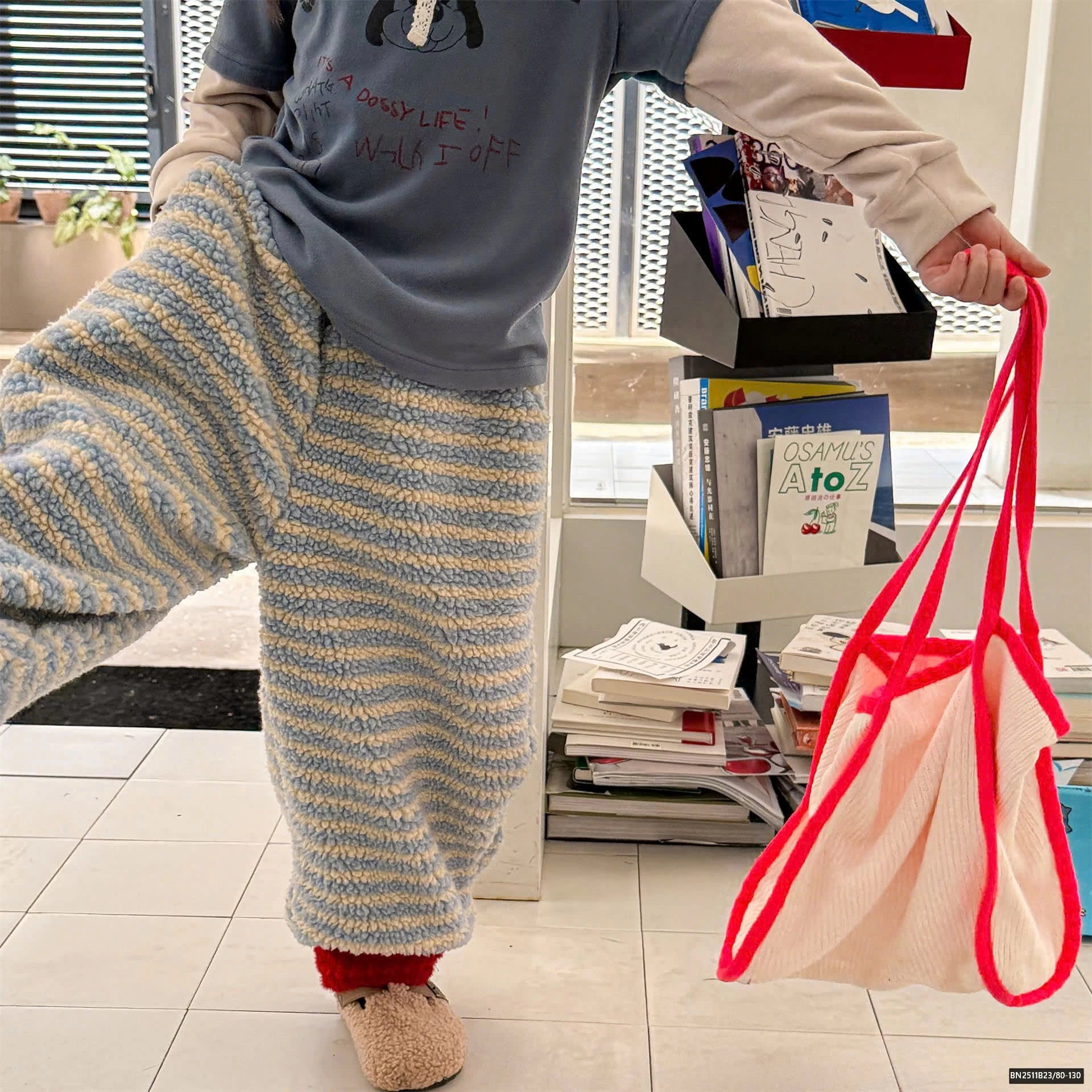 QUẦN LÔNG CỪU KẺ NGANG ADBABY