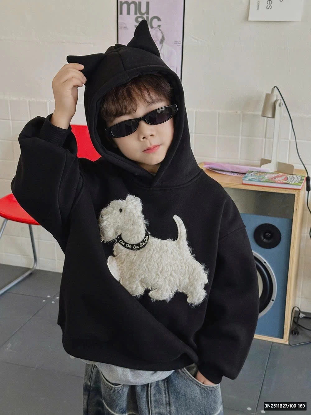 ÁO HOODIE CHÓ LÔNG MŨ TAI NHỌN