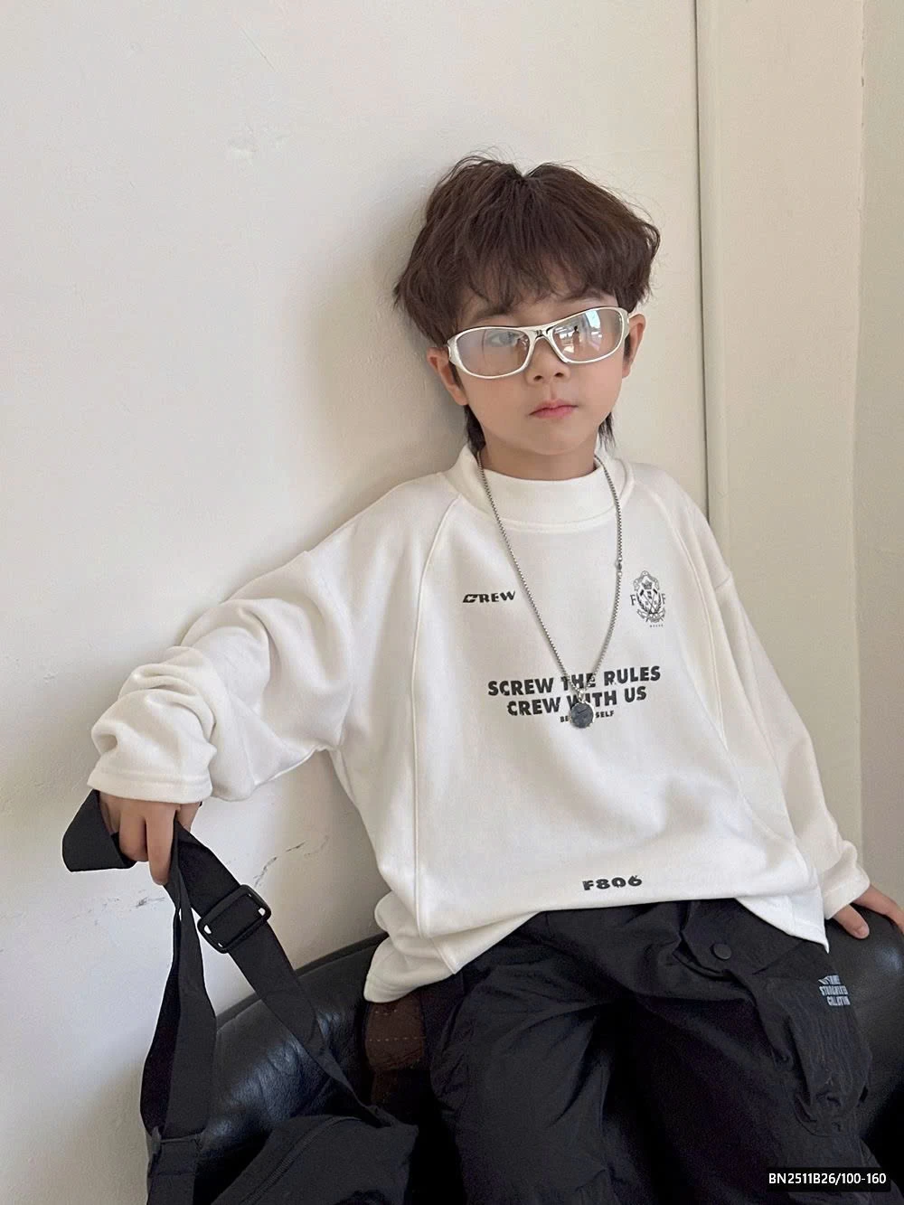 ÁO NỈ CHỮ NHỎ CỔ 3P