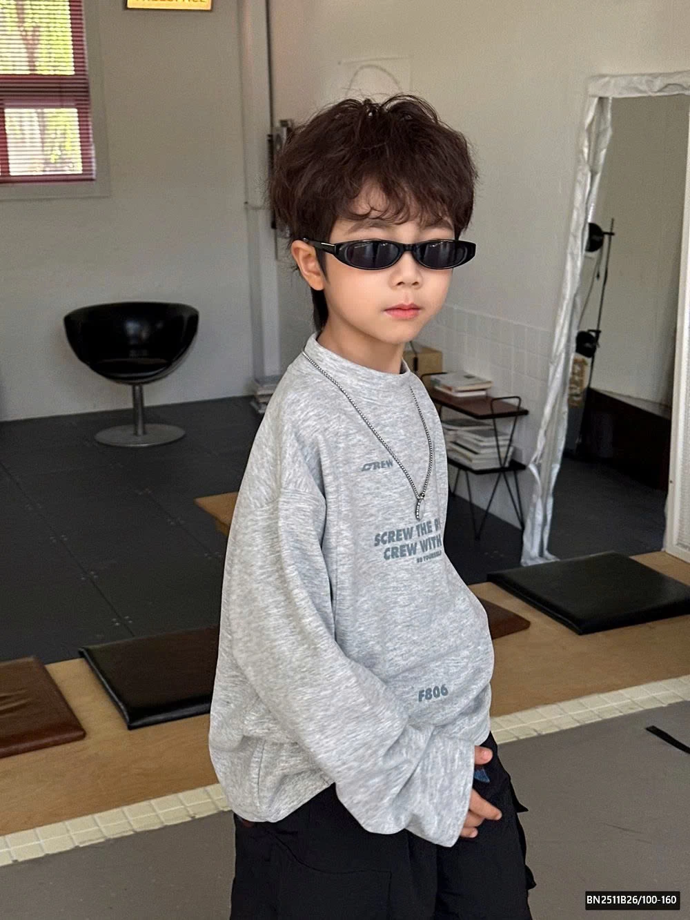 ÁO NỈ CHỮ NHỎ CỔ 3P