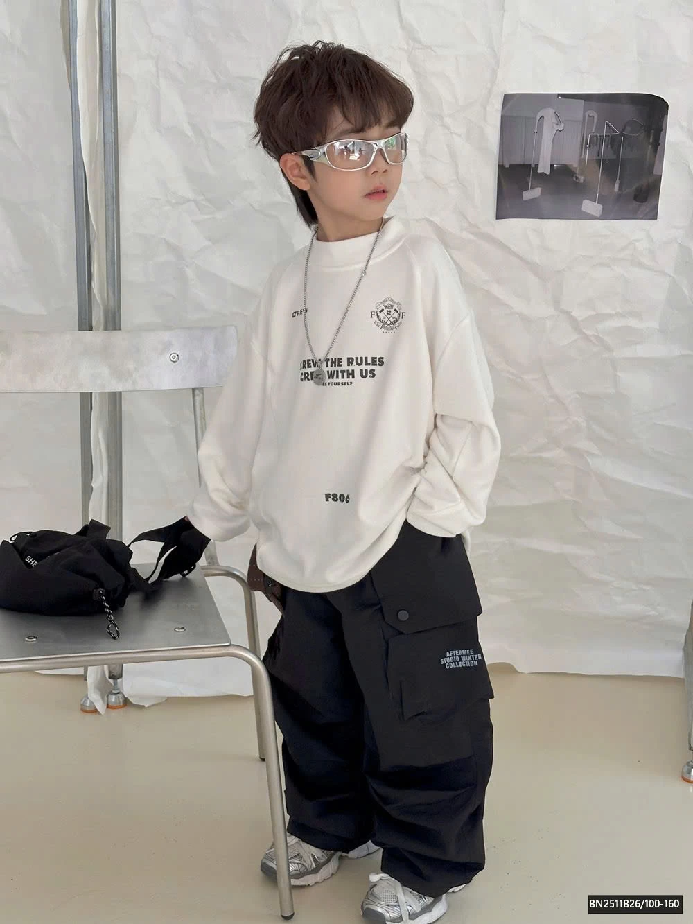 ÁO NỈ CHỮ NHỎ CỔ 3P