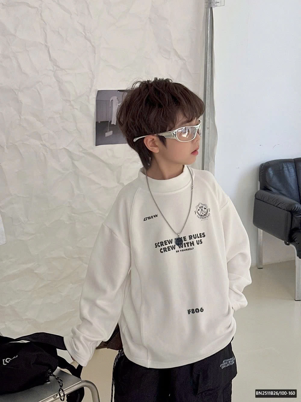 ÁO NỈ CHỮ NHỎ CỔ 3P