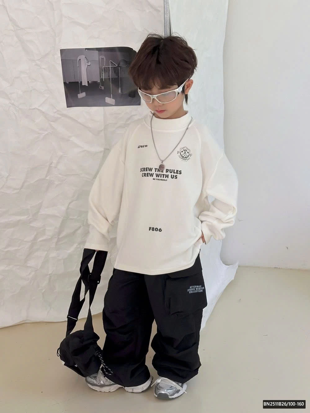 ÁO NỈ CHỮ NHỎ CỔ 3P