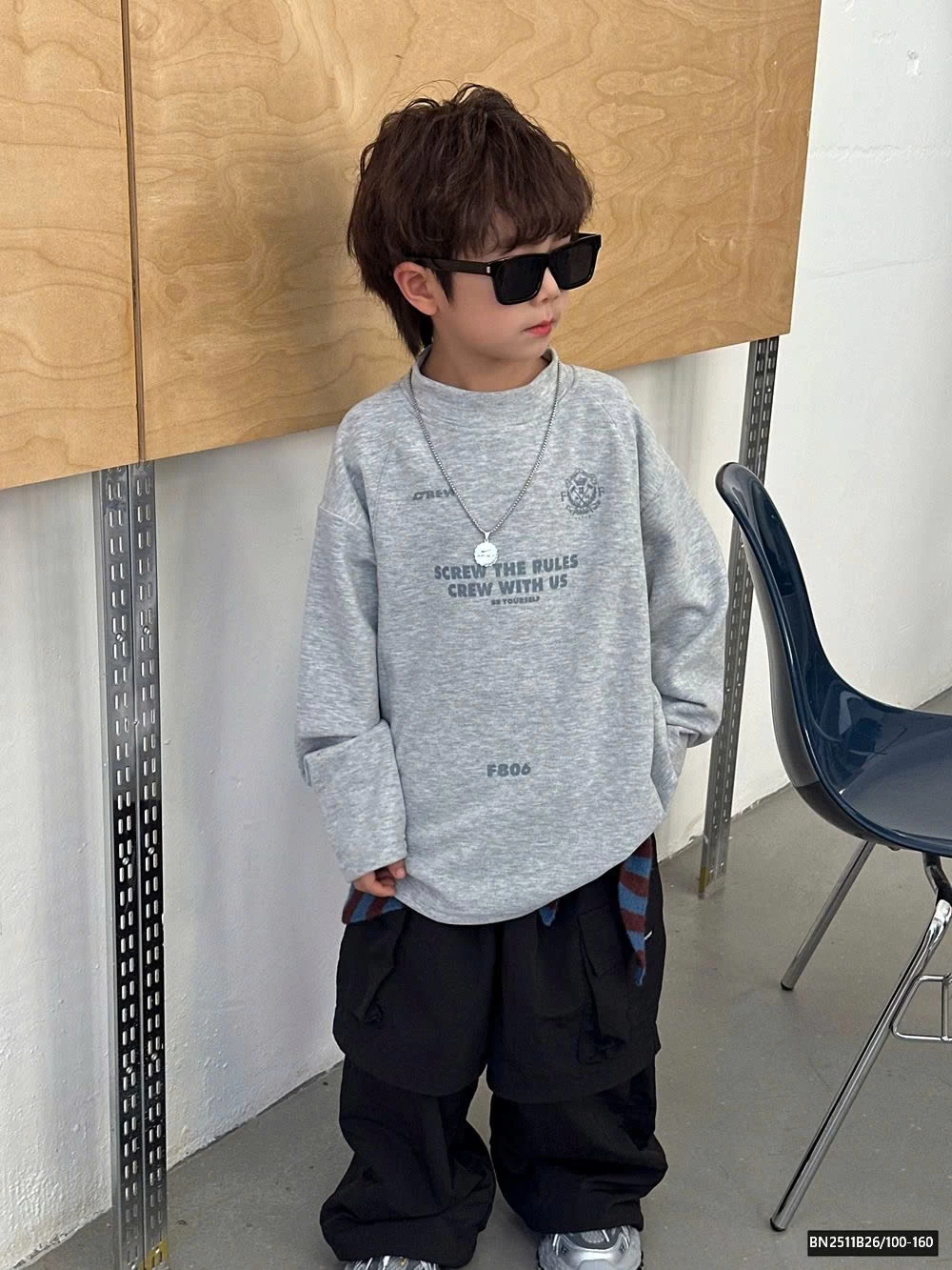 ÁO NỈ CHỮ NHỎ CỔ 3P