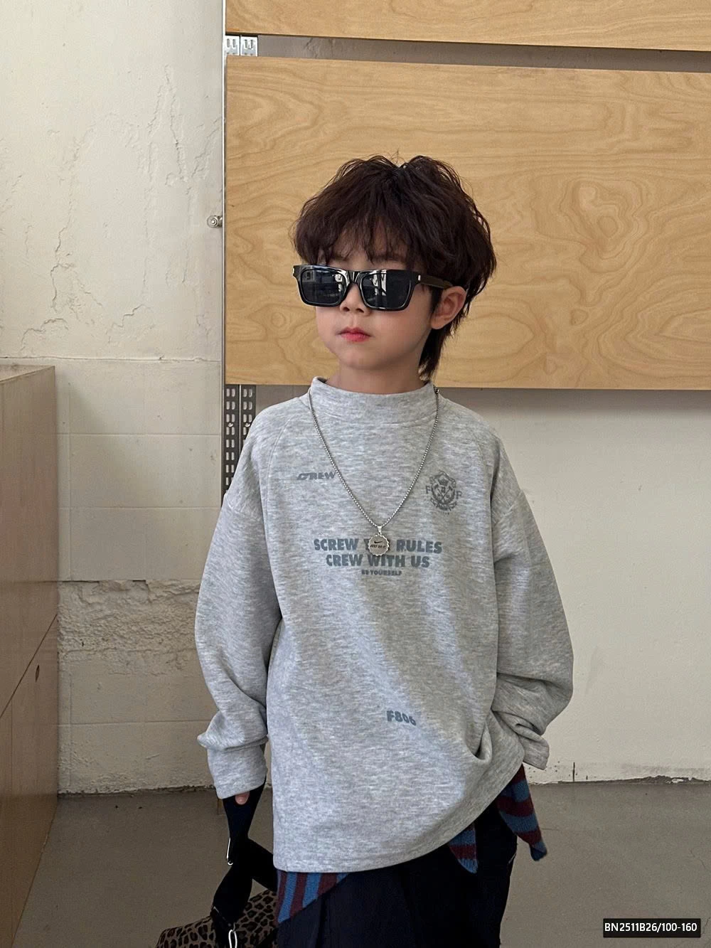 ÁO NỈ CHỮ NHỎ CỔ 3P