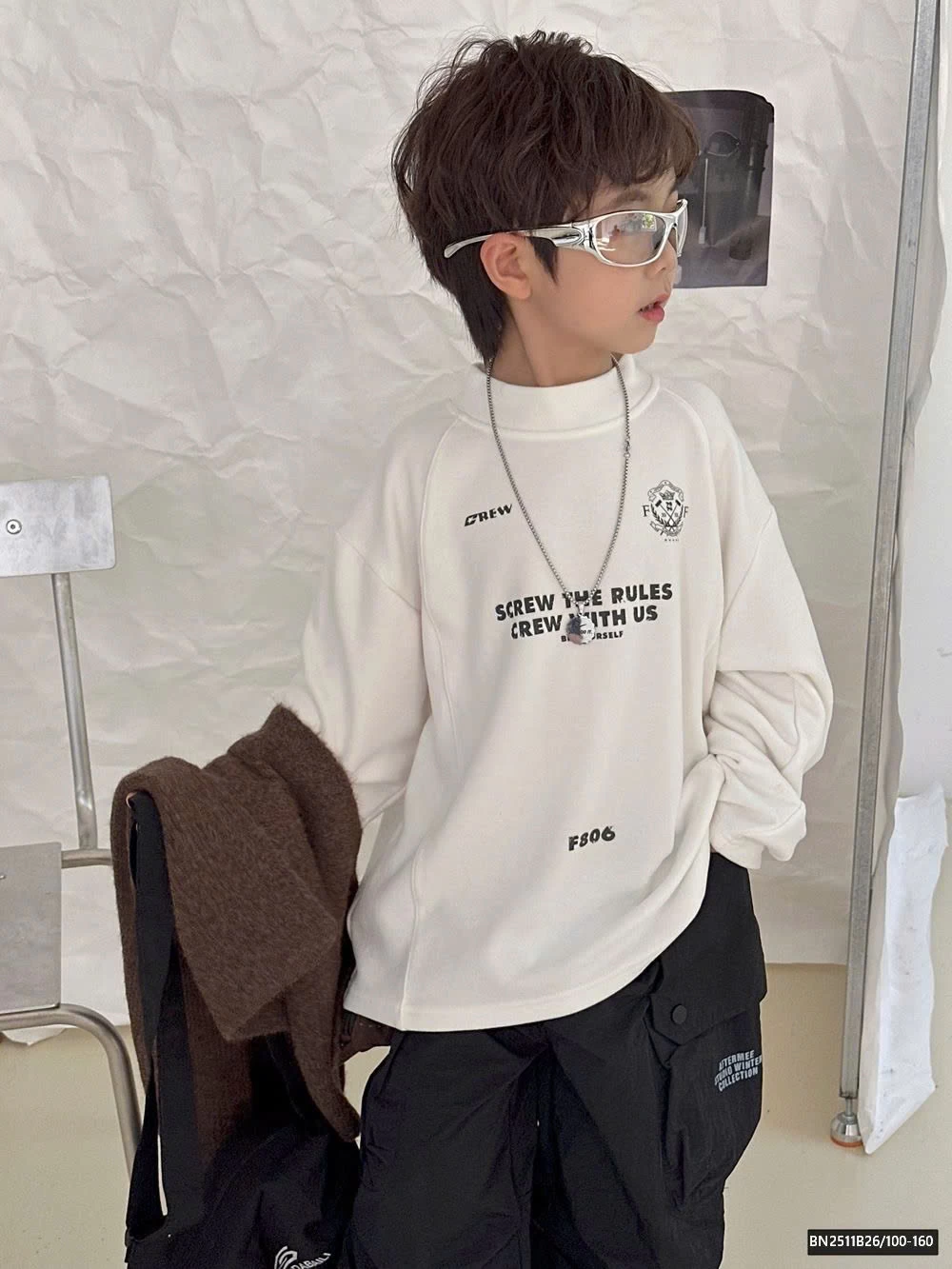 ÁO NỈ CHỮ NHỎ CỔ 3P