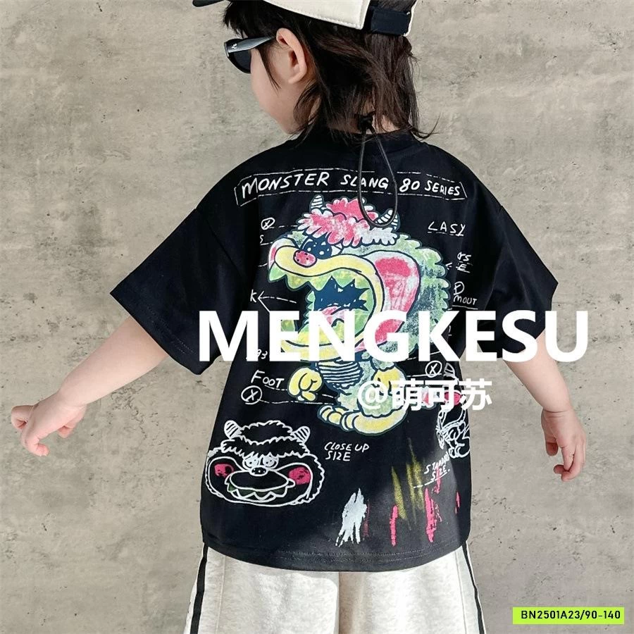 ÁO THUN RỒNG MIX SHORT XÁM MENGKESU