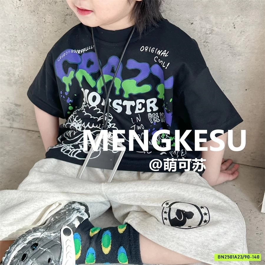 ÁO THUN RỒNG MIX SHORT XÁM MENGKESU