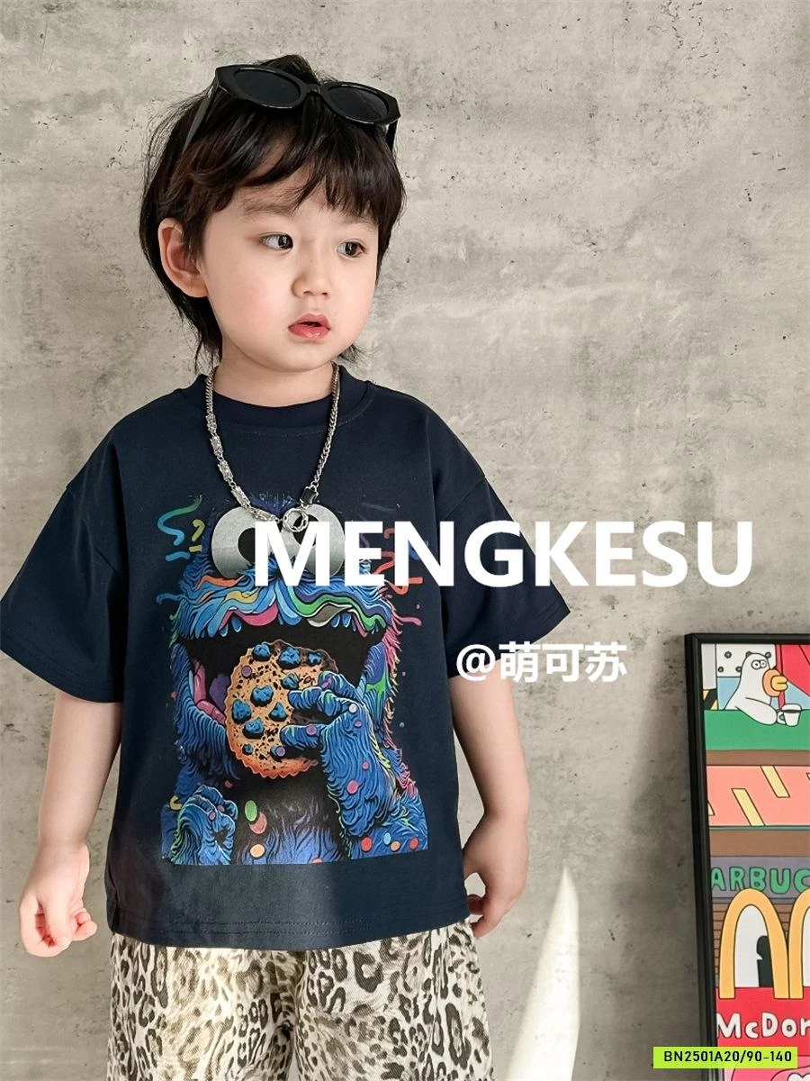 ÁO THUN HOẠT HÌNH QUÁI VẬT NHỎ MENGKESU