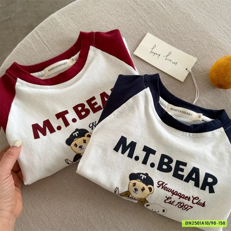 ÁO THUN GẤU BEAR PHỐI MÀU TAY 71173 MMY