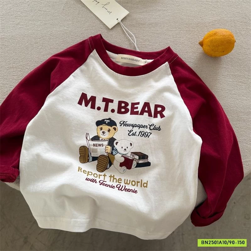 ÁO THUN GẤU BEAR PHỐI MÀU TAY 71173 MMY