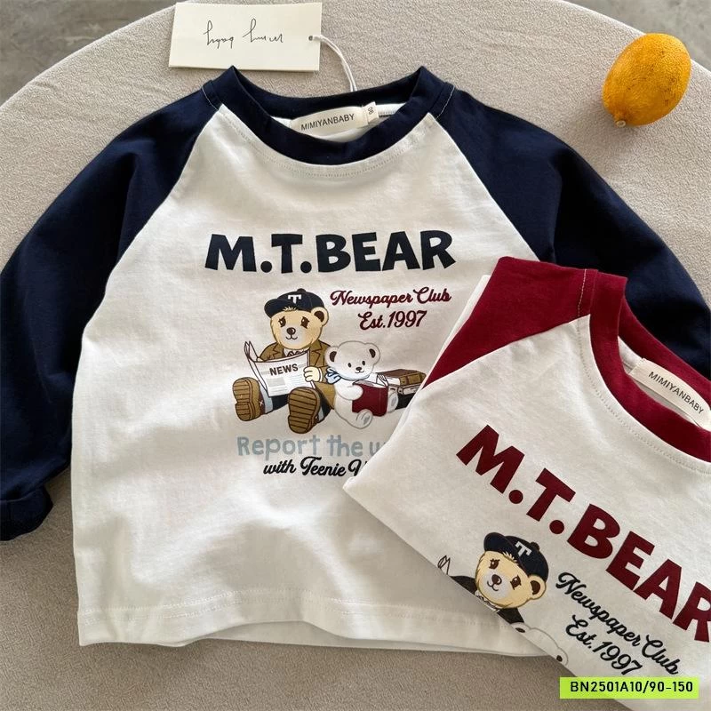 ÁO THUN GẤU BEAR PHỐI MÀU TAY 71173 MMY