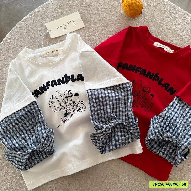 ÁO THUN GIẢ 2 LỚP TAY CARO 26238 MMY