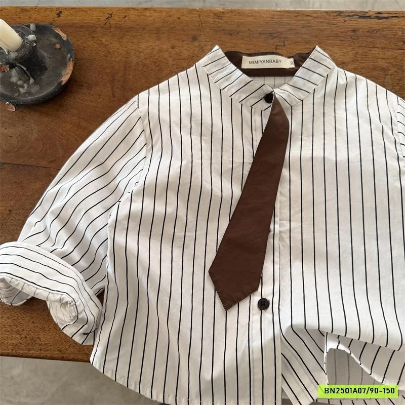 SƠ MI SỌC CỔ TRỤ LIỀN CÀ VẠT 71251 MMY