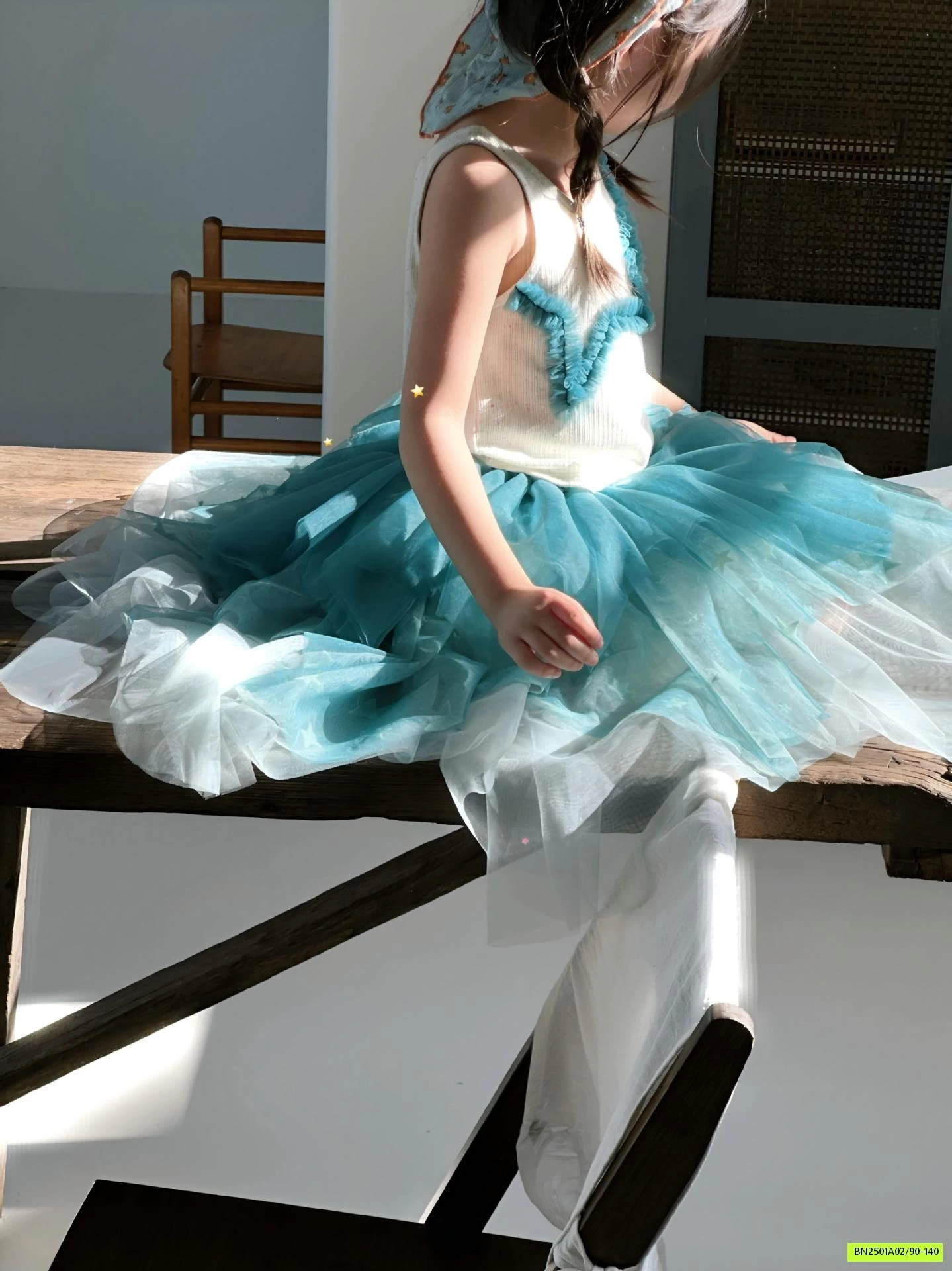 SÉT ÁO NGÔI SAO MIX CV TUTU LOANG MÀU