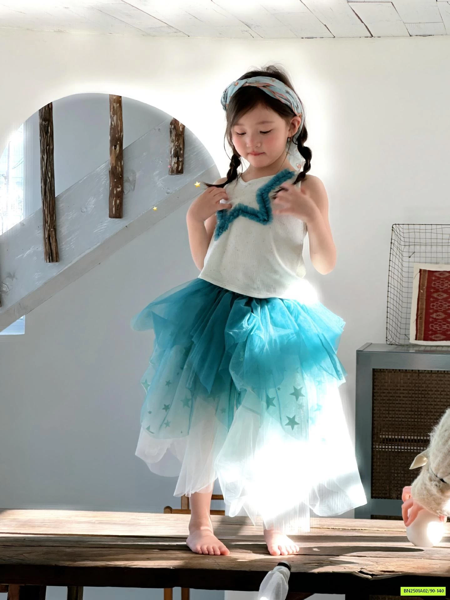 SÉT ÁO NGÔI SAO MIX CV TUTU LOANG MÀU