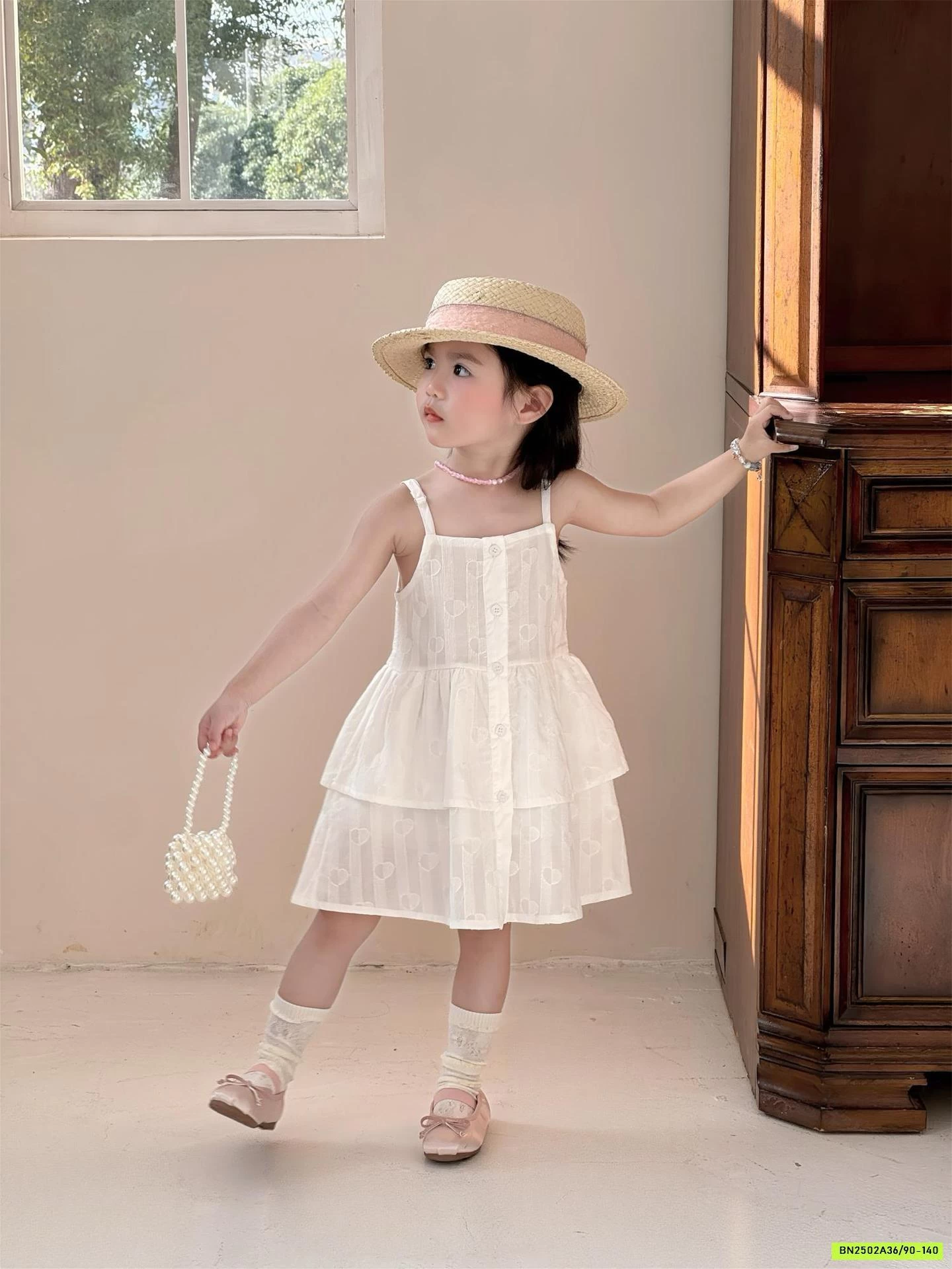 ĐẦM 2 DÂY THÊU NỔI ĐÁNG YÊU