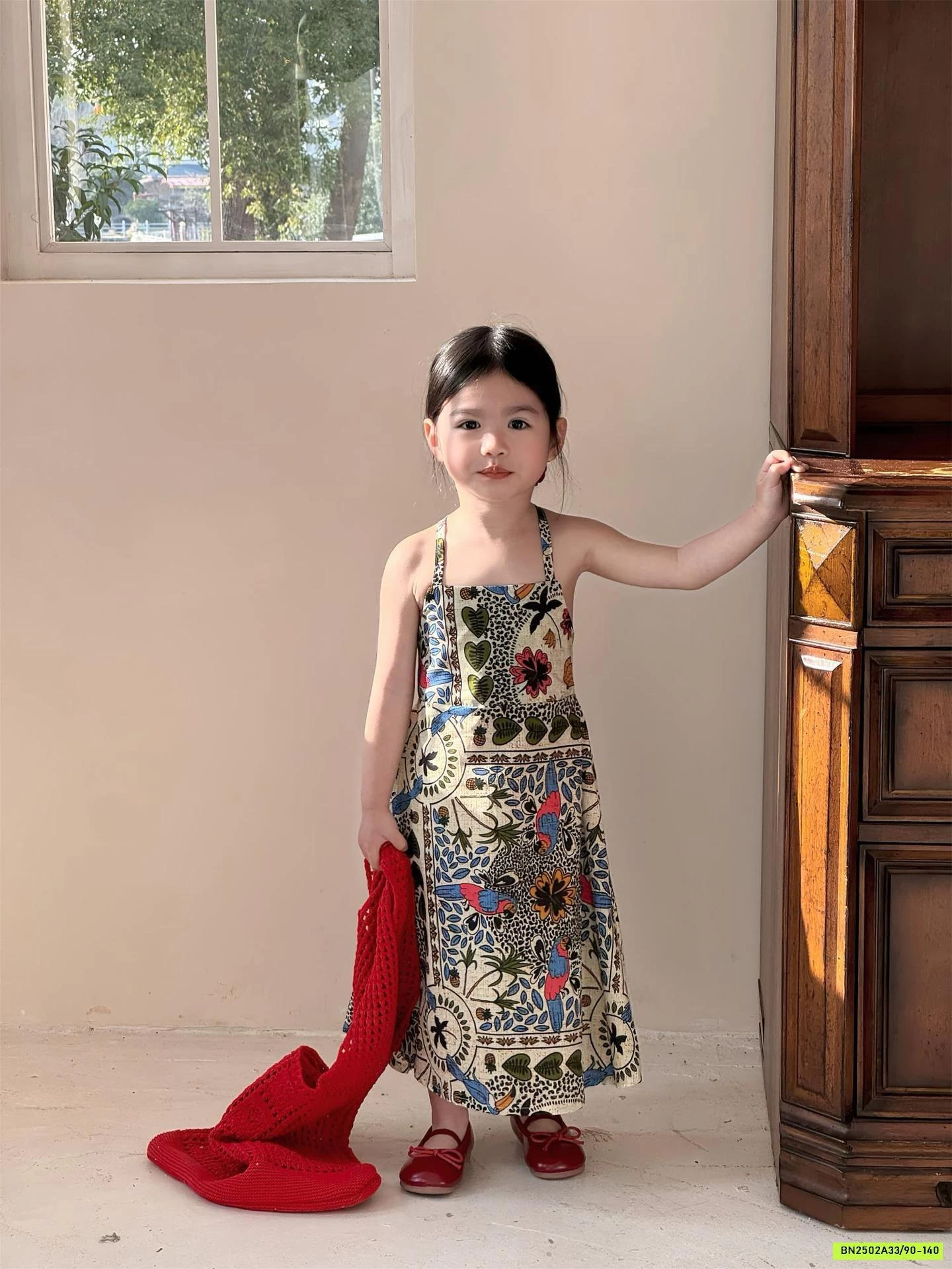 MAXI HOA 2 DÂY HỞ LƯNG